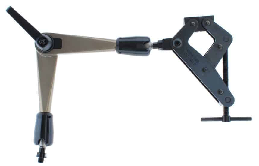 ABC-Maskin tilbyr måleurstativ fra mptec med skyvefot eller tvinger, utviklet for stabil, presis og fleksibel posisjonering ved måling, montering, liming og sveising i verksted og industri.