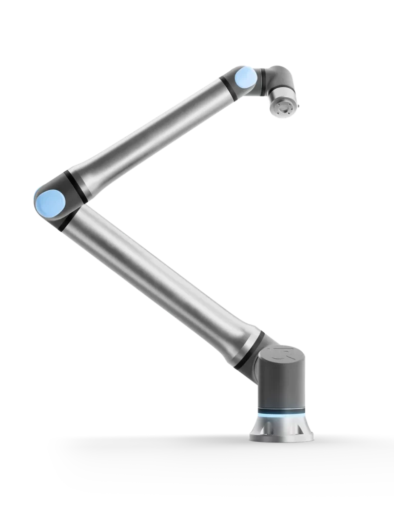 UR8 Long kombinerer 8 kg nyttelast og 1100 mm rekkevidde. En presis og energieffektiv cobot for plukk, maskinbetjening og kvalitetskontroll i fleksible produksjonsmiljøer.