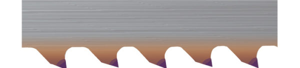 AMADA AXCELA hardmetallbelagte båndsagblad gir høy skjærehastighet, lav vibrasjon og lang levetid ved saging av titan, nikkelbaserte legeringer, rustfritt stål og herdet kromstål.